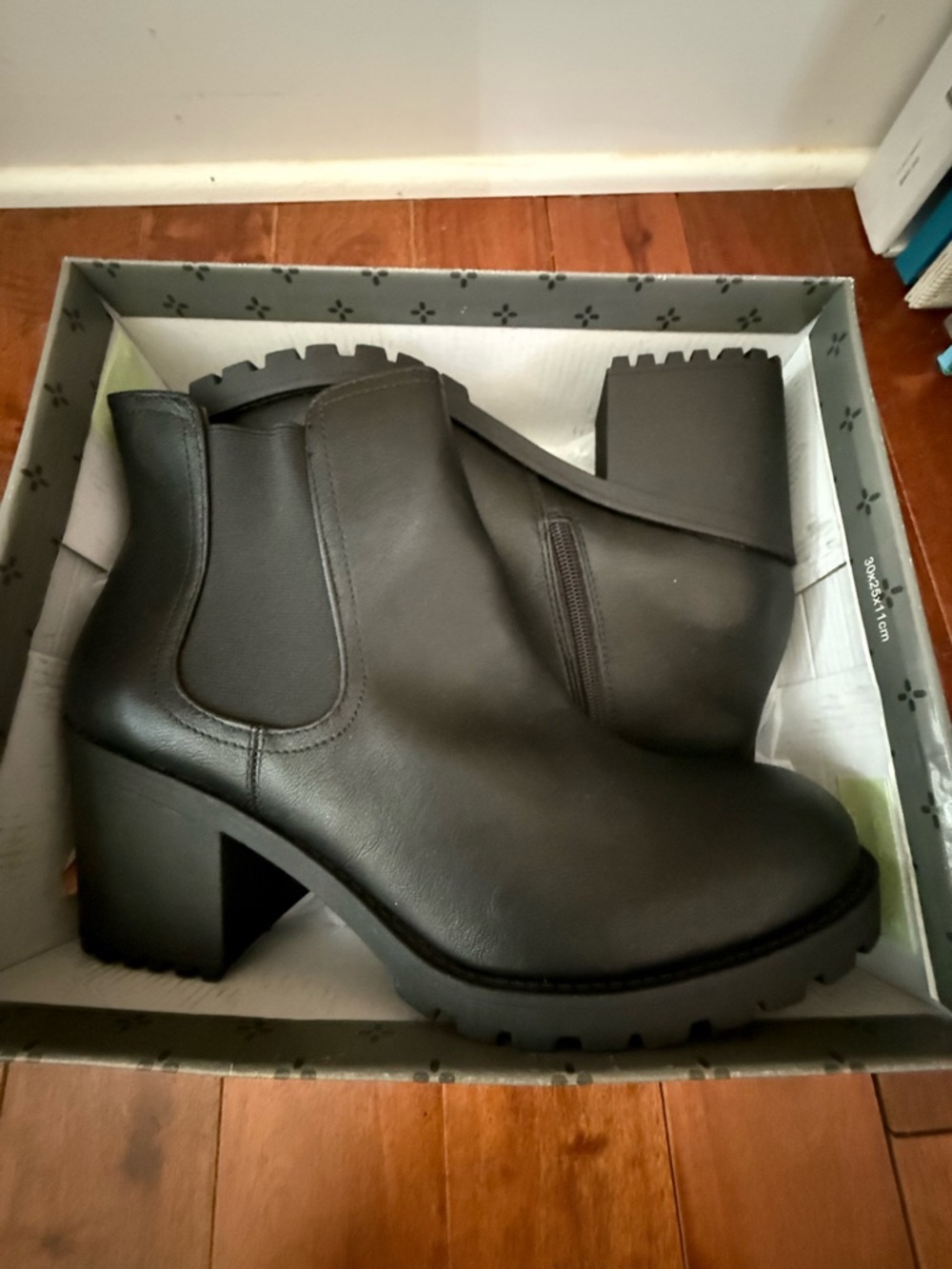 Salt and Stone Black Chunky Heel Chelsea Ankle Boots